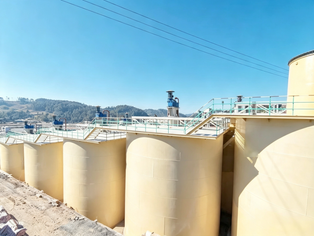 Tanque de agitação para lixiviação de minério de ouro com impulsor duplo